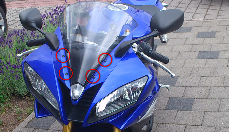 Yamaha R6 RJ11-RJ15 Verkleidungsscheibe Schrauben