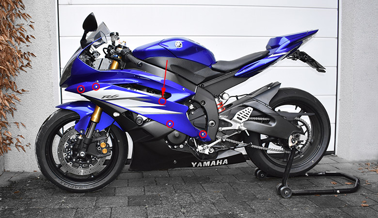 Yamaha R6 RJ11 RJ15 Seitenverkleidung Oberteil