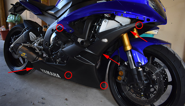 Yamaha R6 RJ11 RJ15 Seitenverkleidung Unterteil